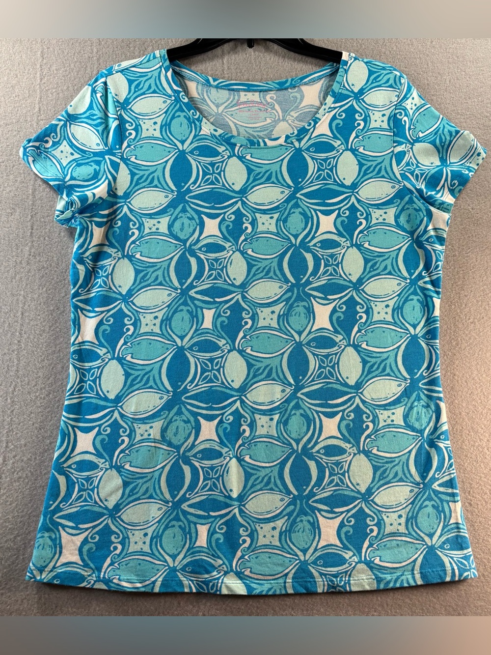 Lilly Pulitzer Karrie Shirt Ariel Blue What A Racquet